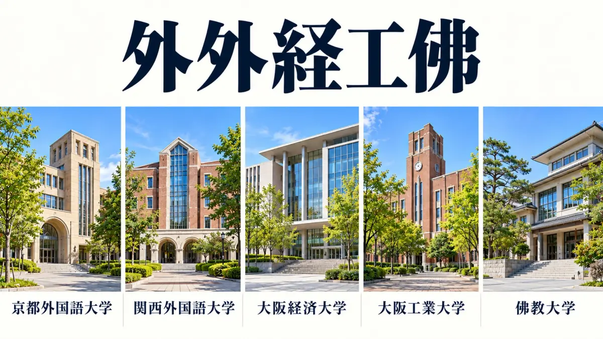 外外経工佛（京都外国語大学・関西外国語大学・大阪経済大学・大阪工業大学・佛教大学）