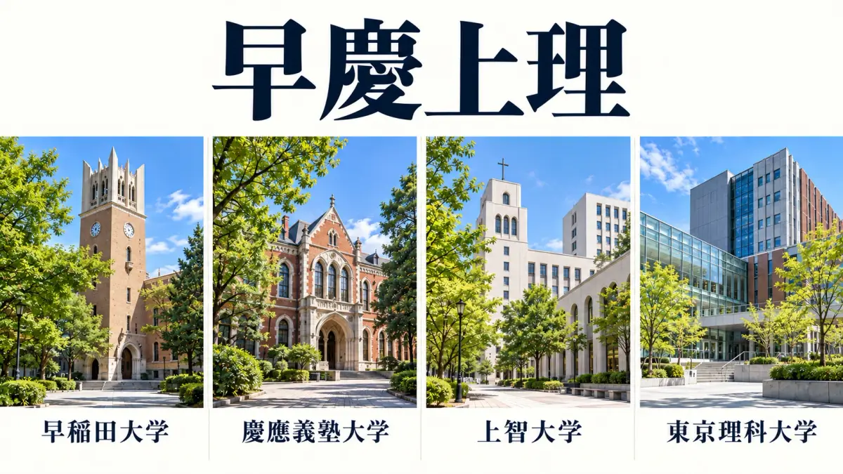 早慶上理(早稲田大学・慶應義塾大学・上智大学・東京理科大学)